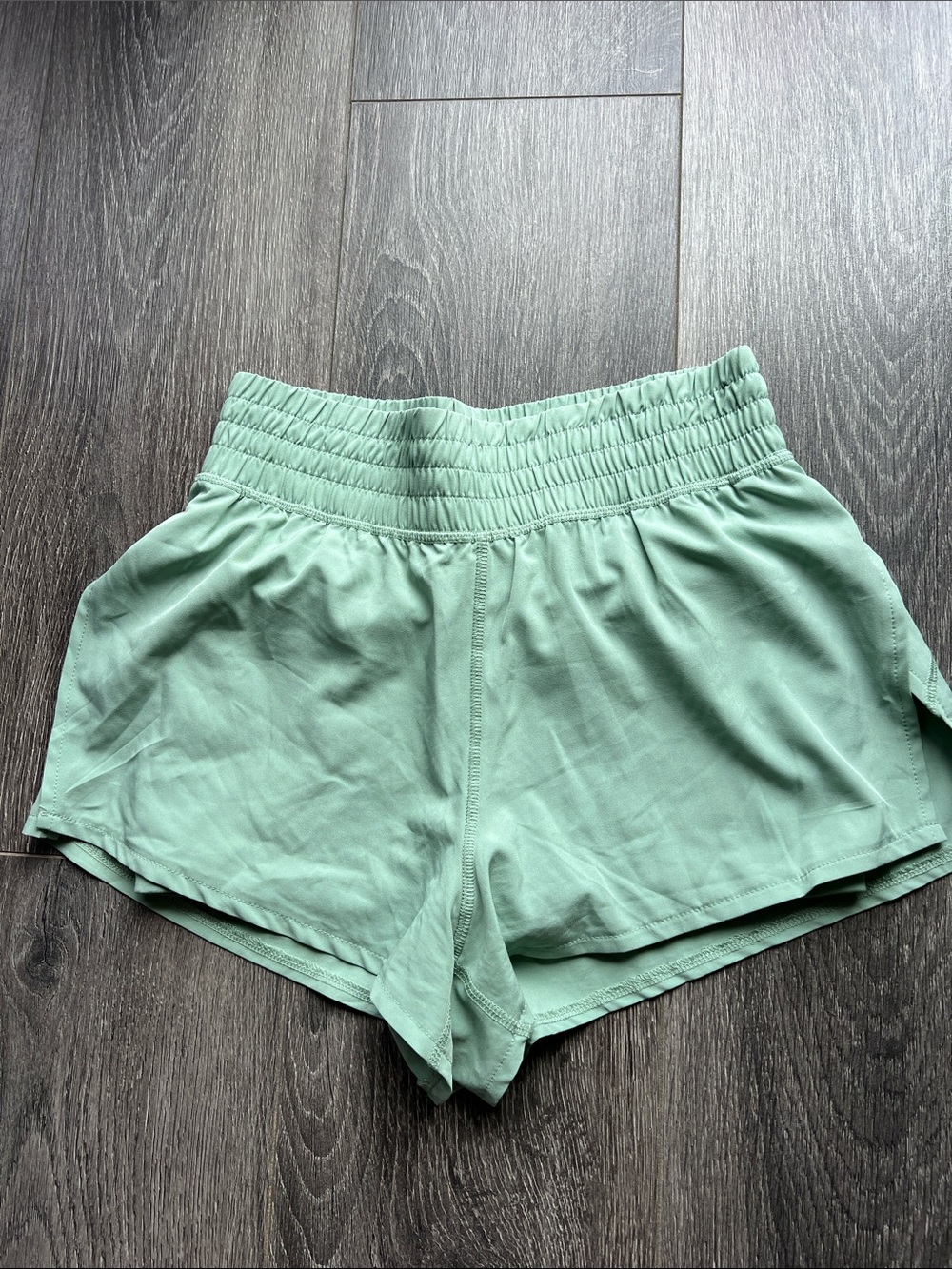 90 Degree By Reflex Sage Green High-Rise Athletic Shorts